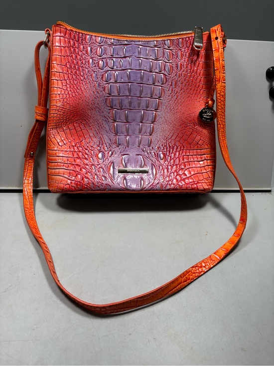 Brahmin Handbags - Brahmin EUC Orange-Purple Croc-Embossed Crossbody Bag